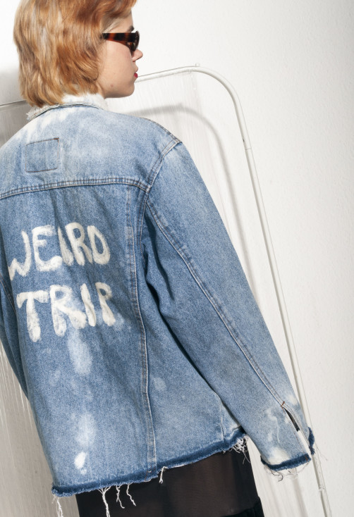 80s style jean jacket