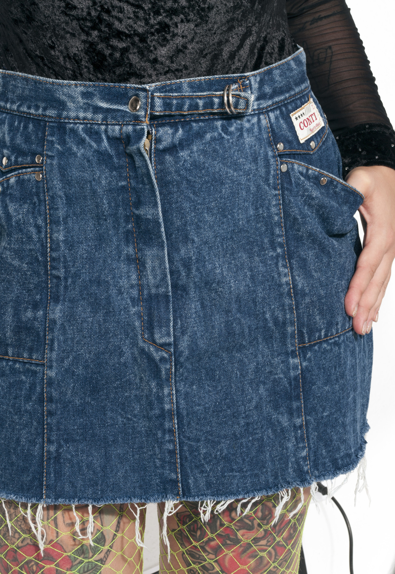 スカート archive grunge diesel fade denim skirt Vintage denim skirt 80s reworked cropped grunge skirt – Pop