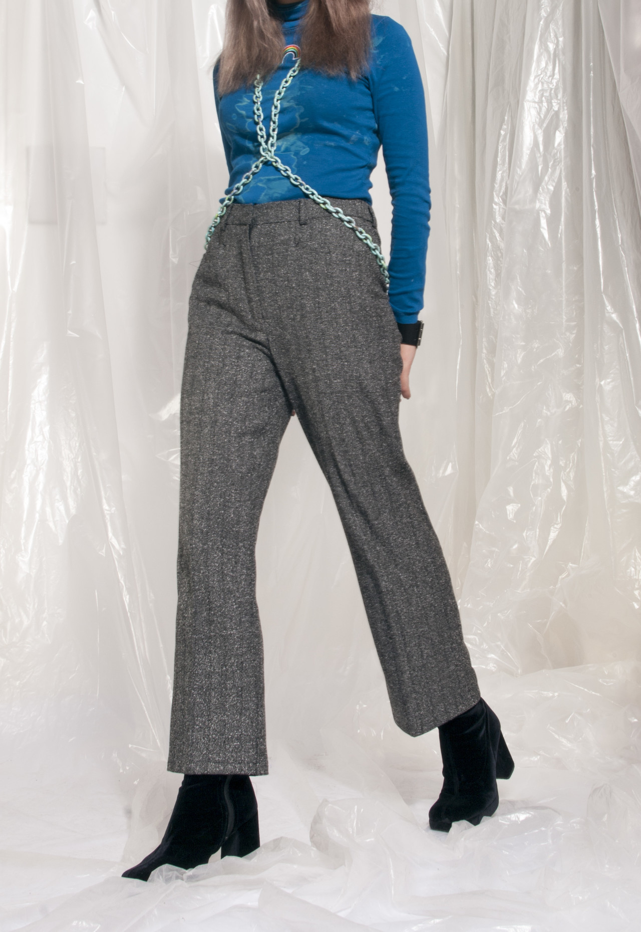 Vintage trousers Y2K cropped pinstriped reworked pants – Pop Sick Vintage