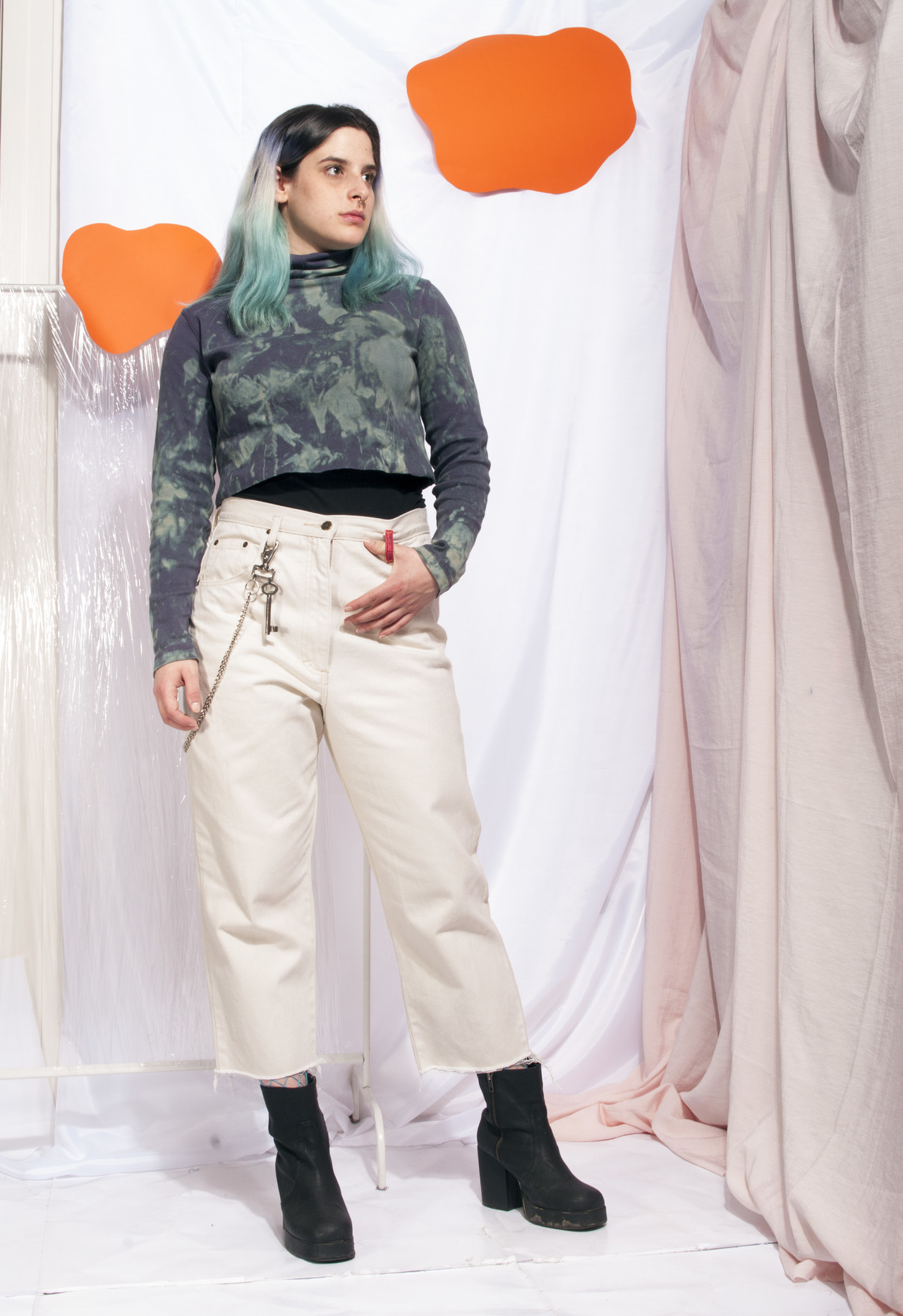 Vintage Jeans 90s Cropped White Slim Denim Trousers Pop Sick Vintage