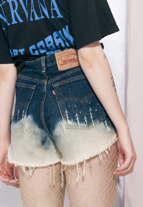 Vintage Levi's denim shorts Reworked hand painted jeans – Pop Sick Vintage