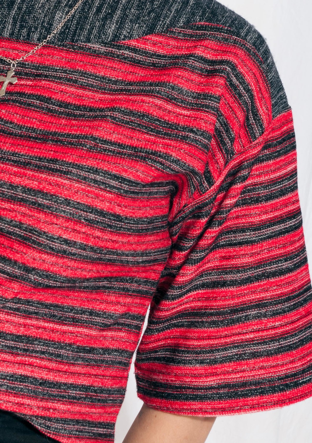 Vintage knit jumper 70s striped flare sleeve red sweater top – Pop Sick ...