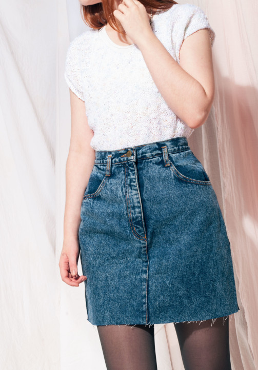 80s fashion hotsell jean skirt