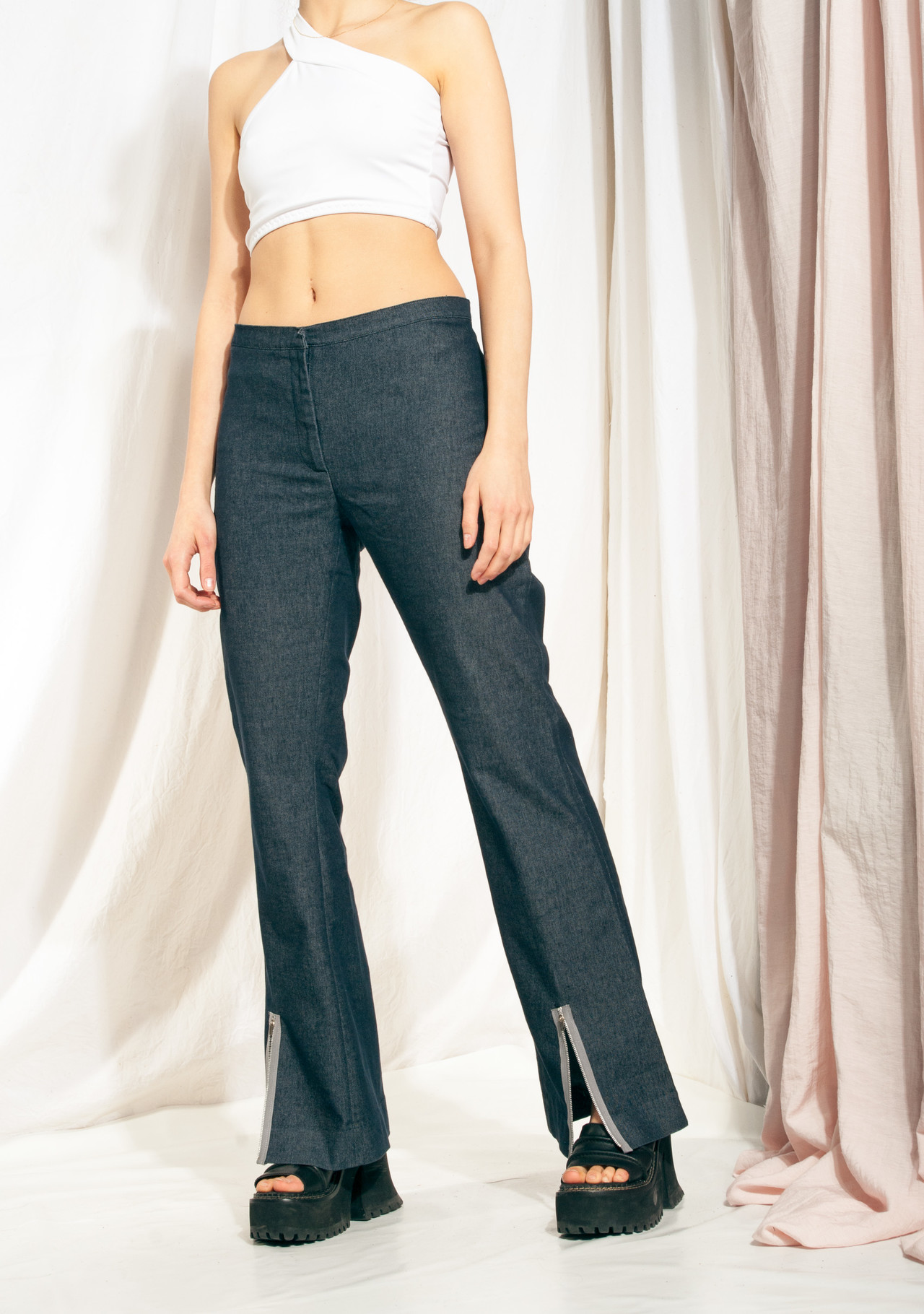Vintage Flare Jeans Y2K Zip Slit Bell-bottom Rave Trousers – Pop Sick ...
