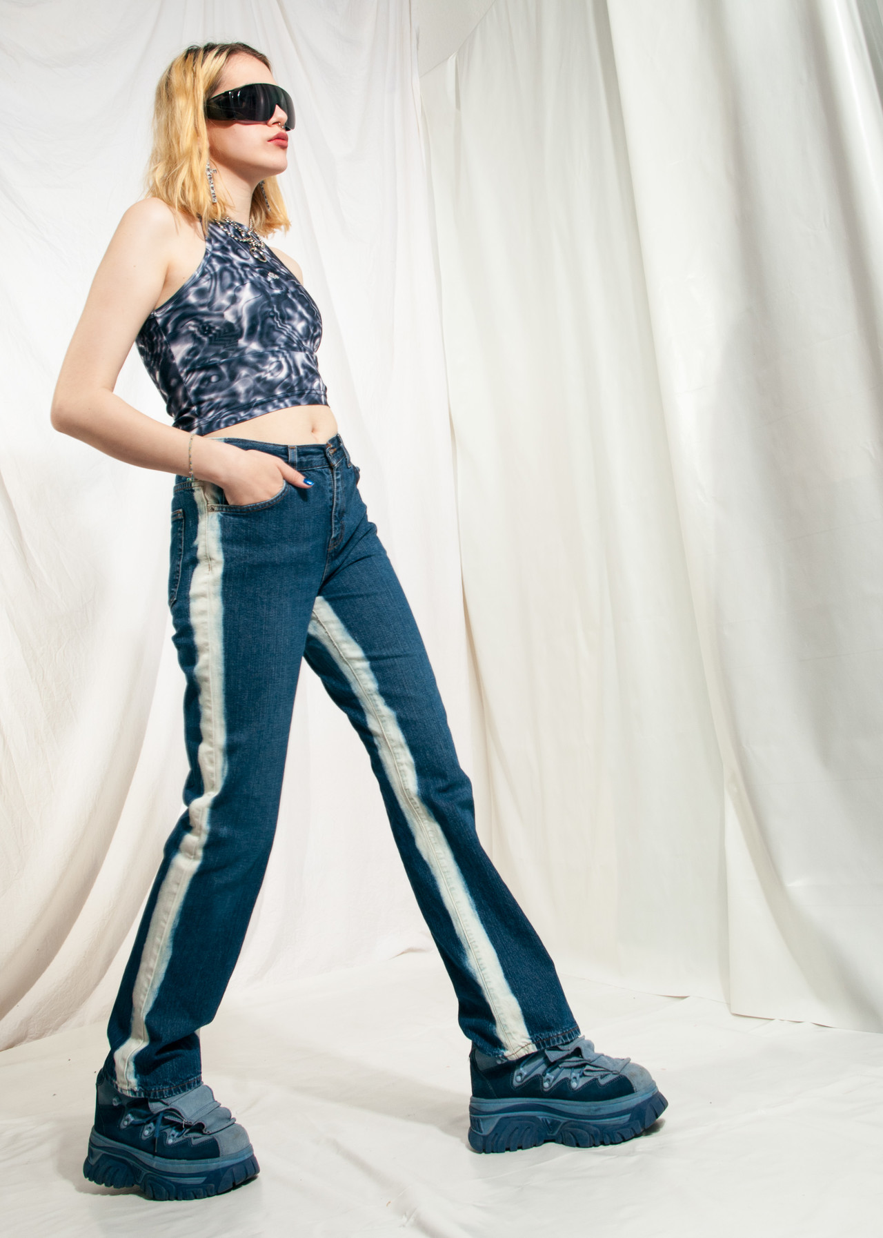 Vintage Calvin Klein Jeans 90s Reworked Acid Denim Trousers – Pop Sick ...