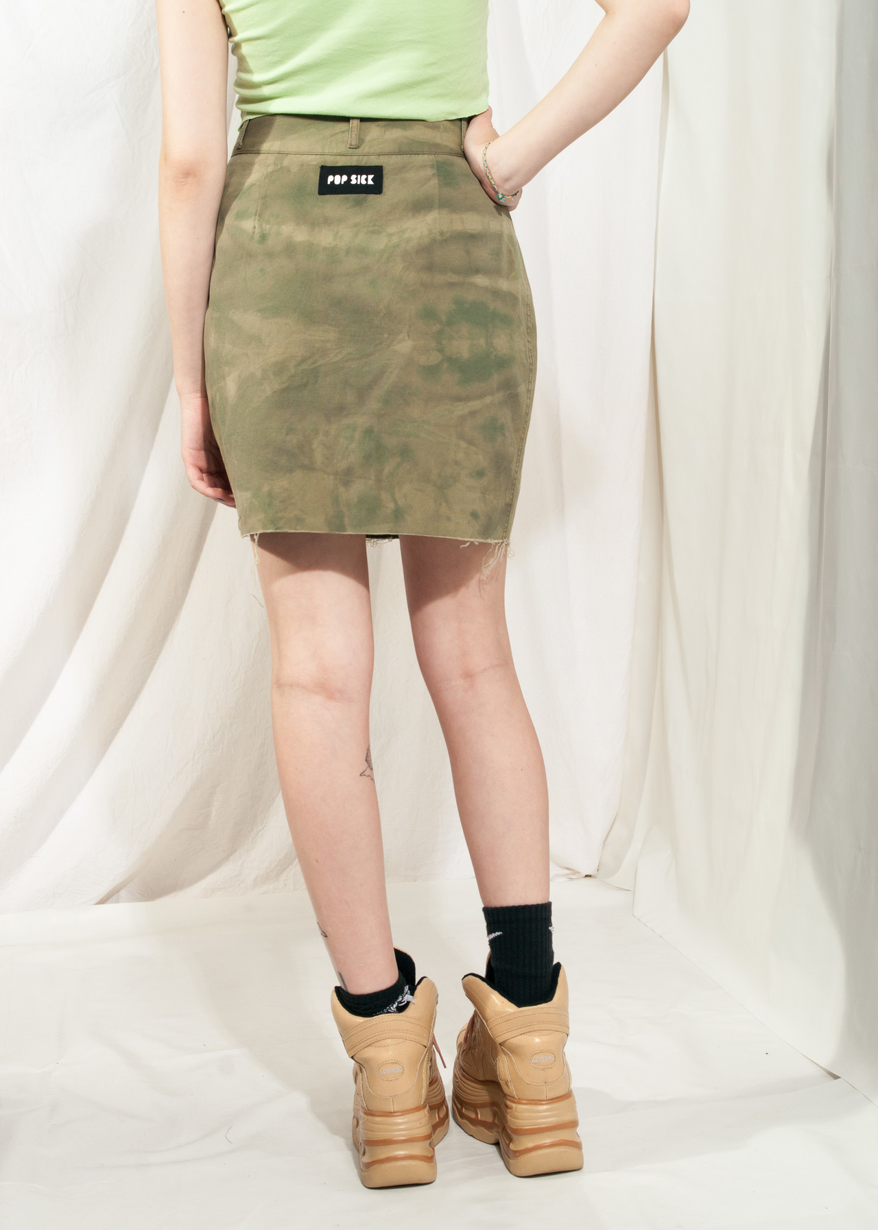 Vintage Cargo Skirt 90s Reworked Utility Denim Camo Mini Pop