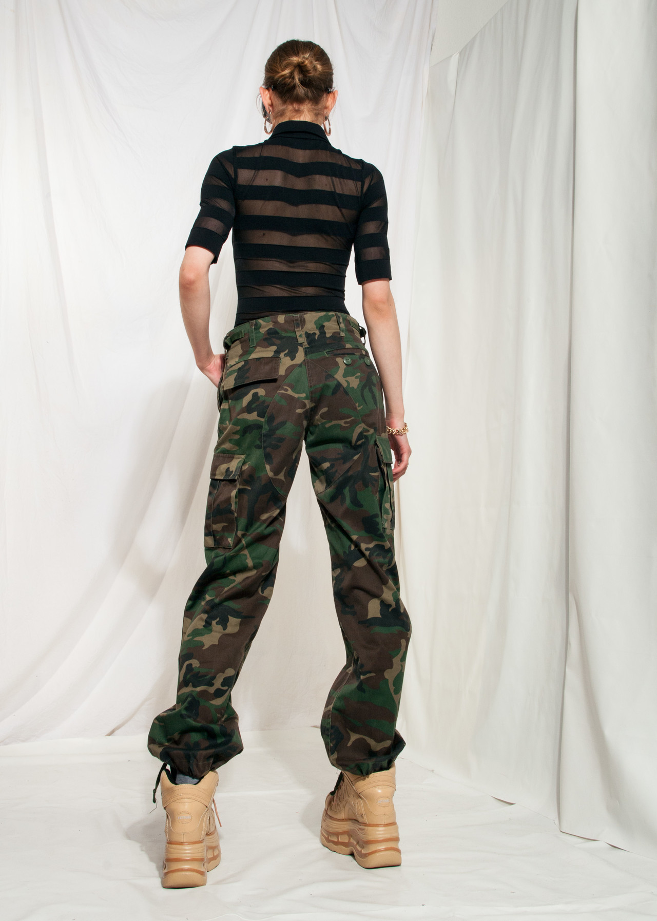 90s cargo pants with tassels