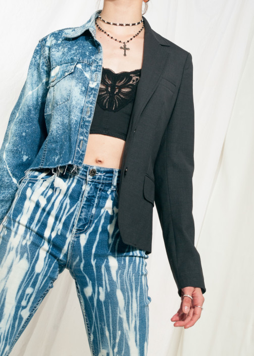 Half blazer with jeans best sale