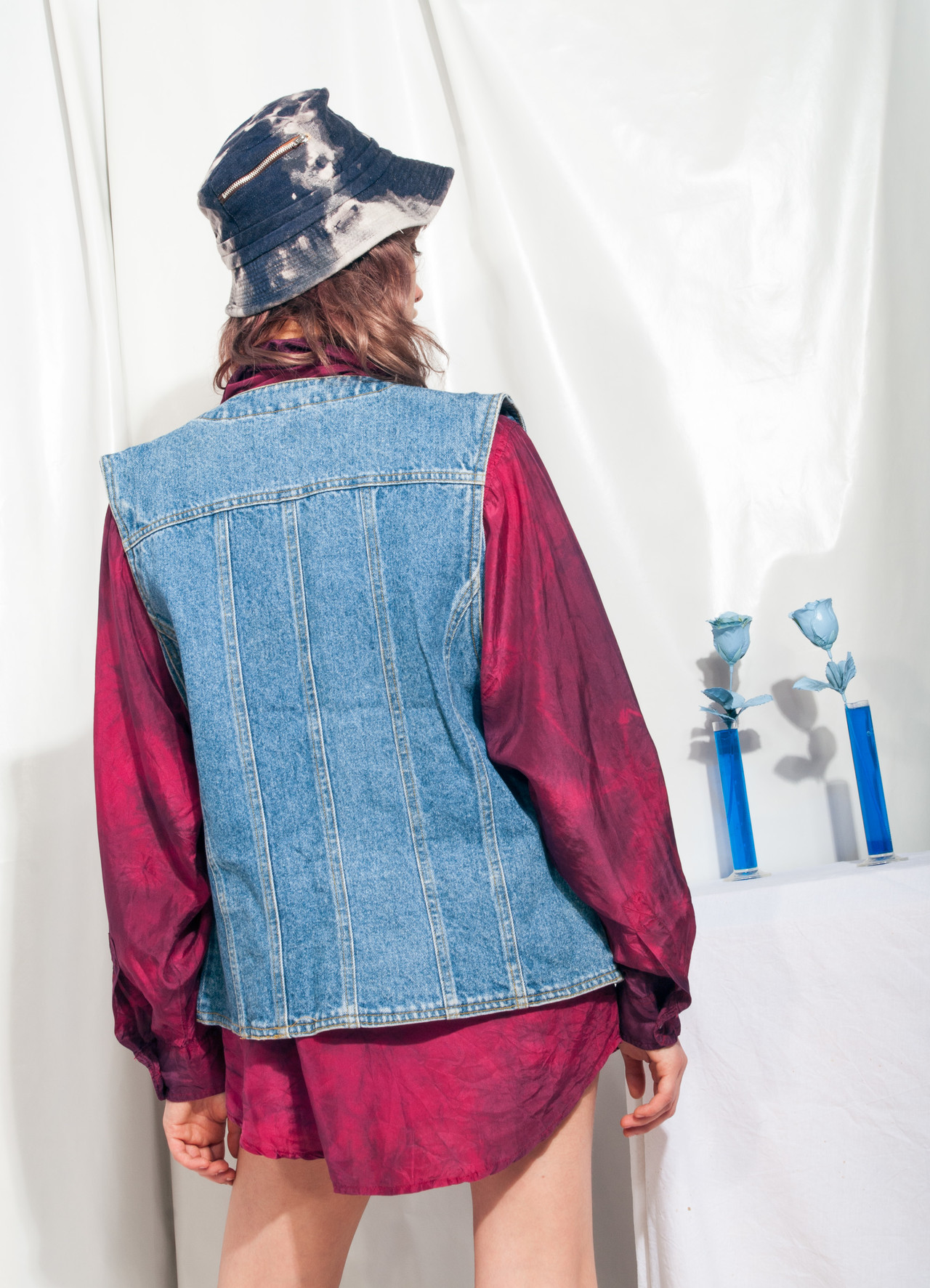 Vintage Denim Vest 90s Gilet Grunge Waistcoat Jacket – Pop Sick Vintage