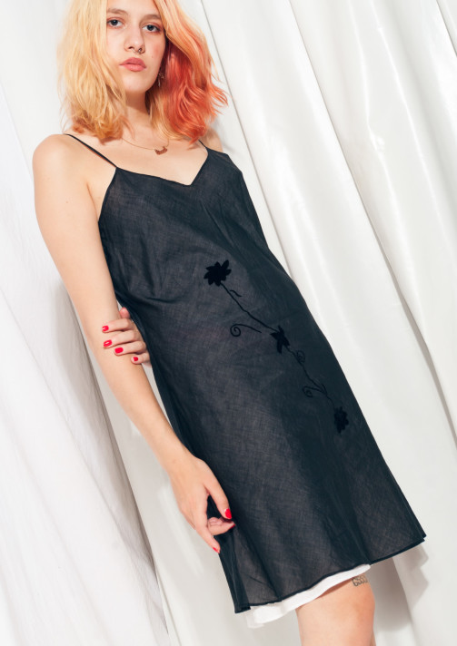 Vintage Slip Dress 90s Grunge Black Cotton Mini Dress – Pop Sick Vintage