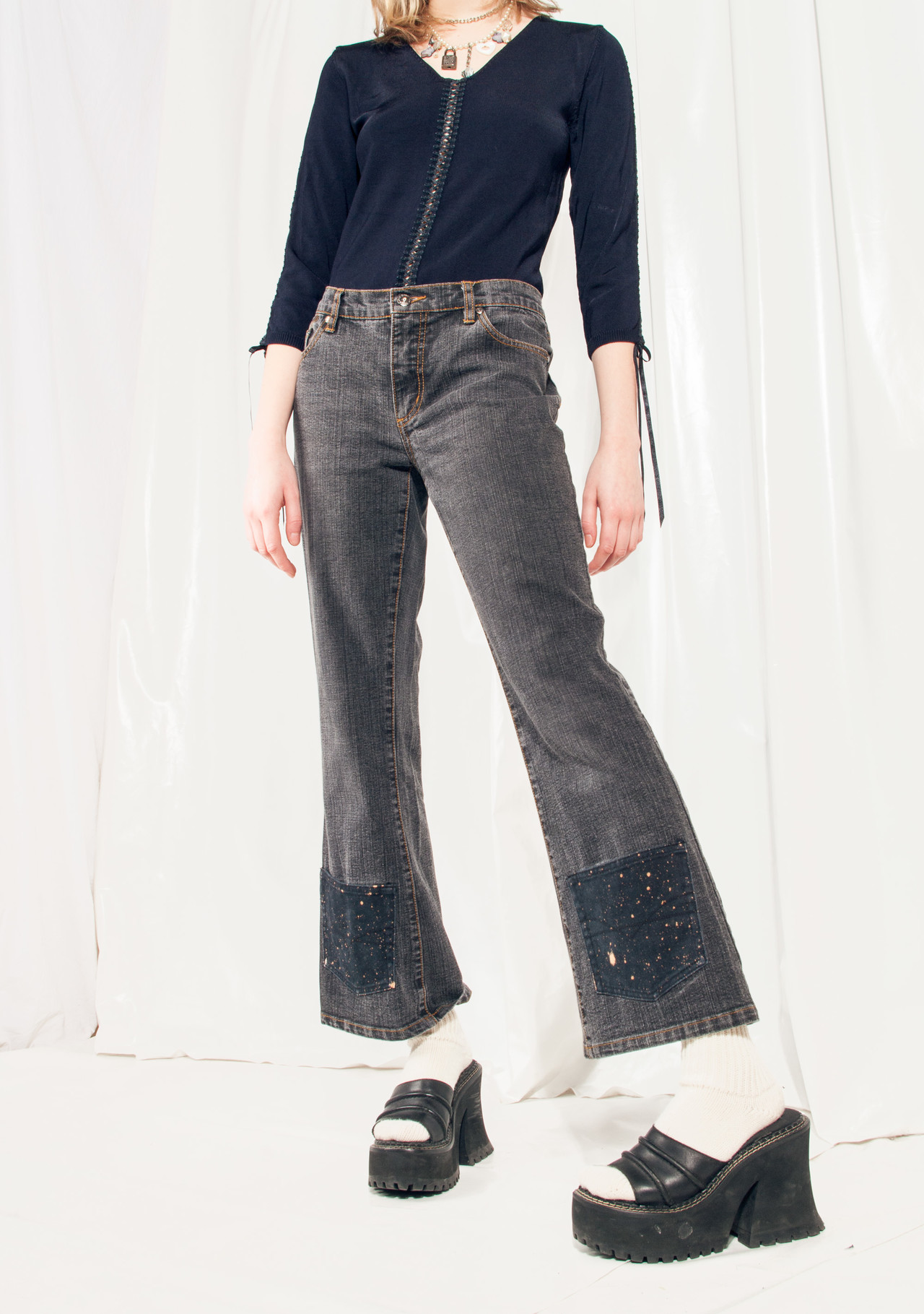 Vintage 00´s Bleach Flare Denim 44 Y2K 取り寄せ可