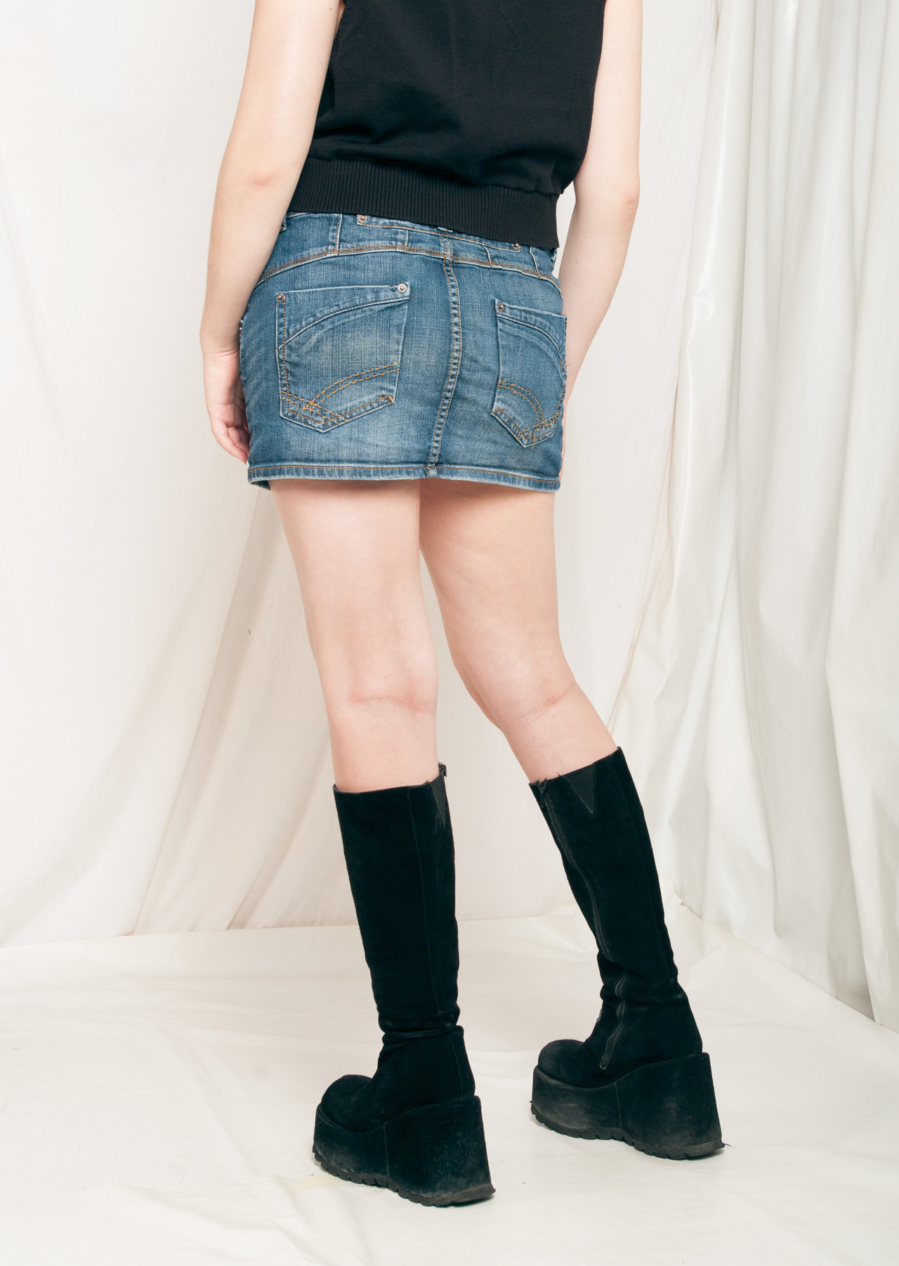Vintage Denim Skirt Y2K Low Rise Ultra Mini – Pop Sick Vintage