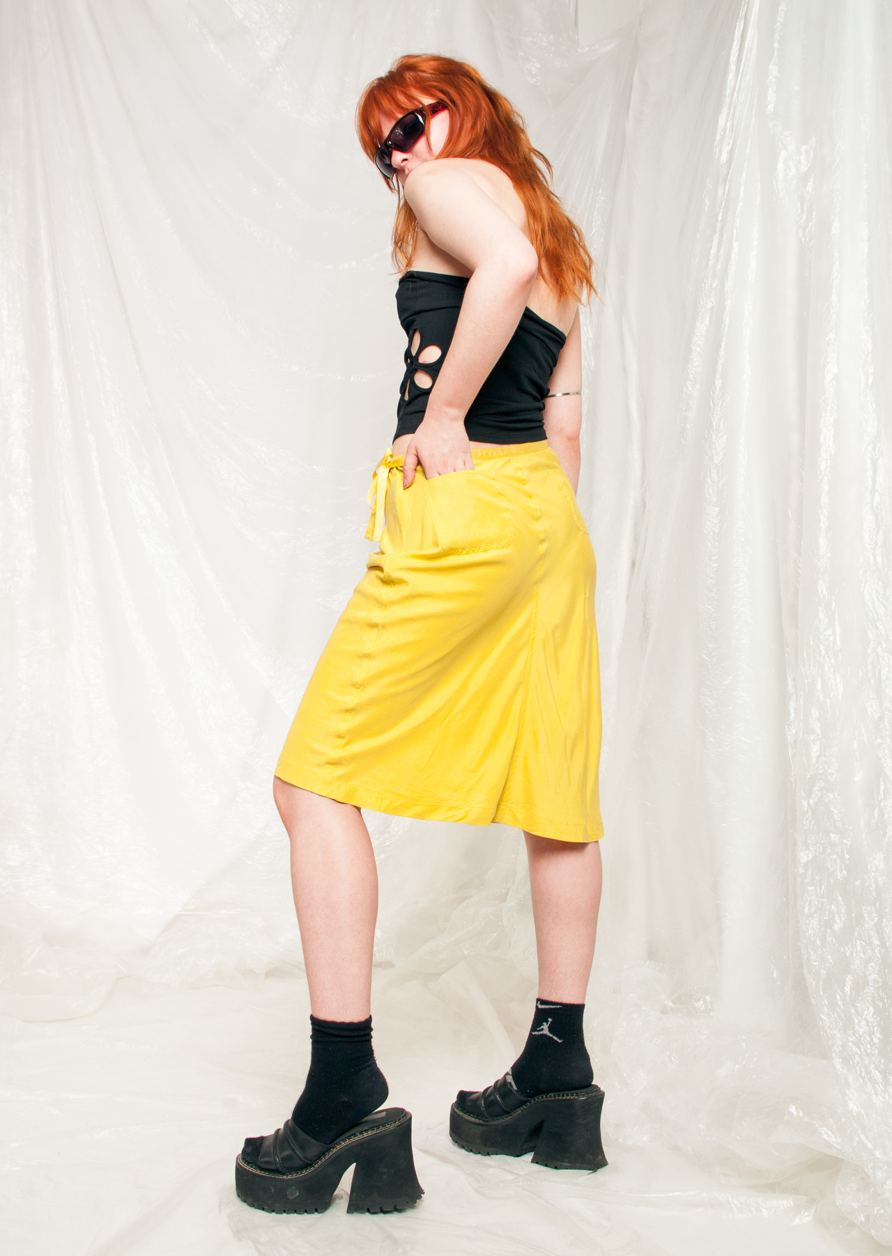 Vintage Silk Skirt Y2K Fluid Yellow Midi – Pop Sick Vintage