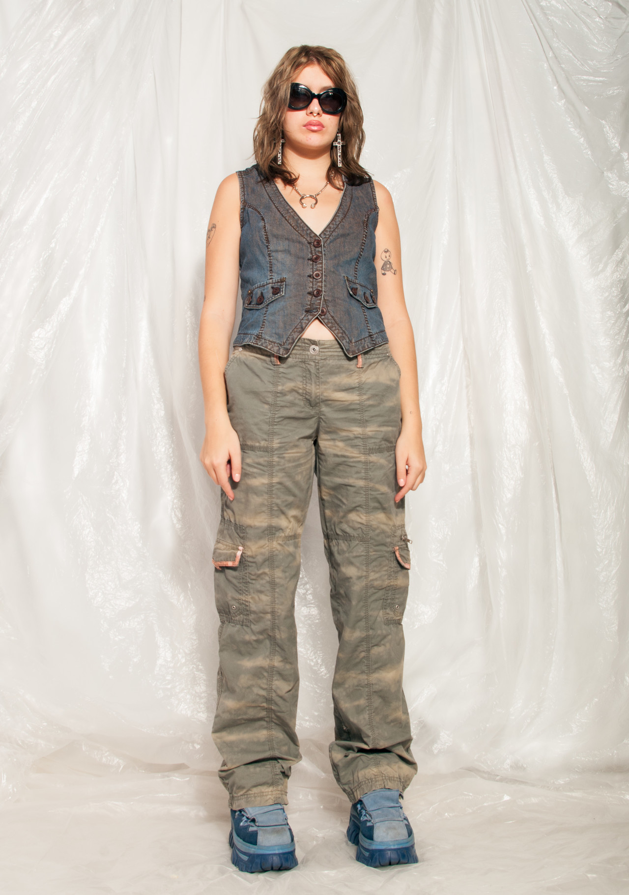 Vintage Cargo Pants 90s Reworked Utility Trousers in Khaki – Pop Sick Vintage