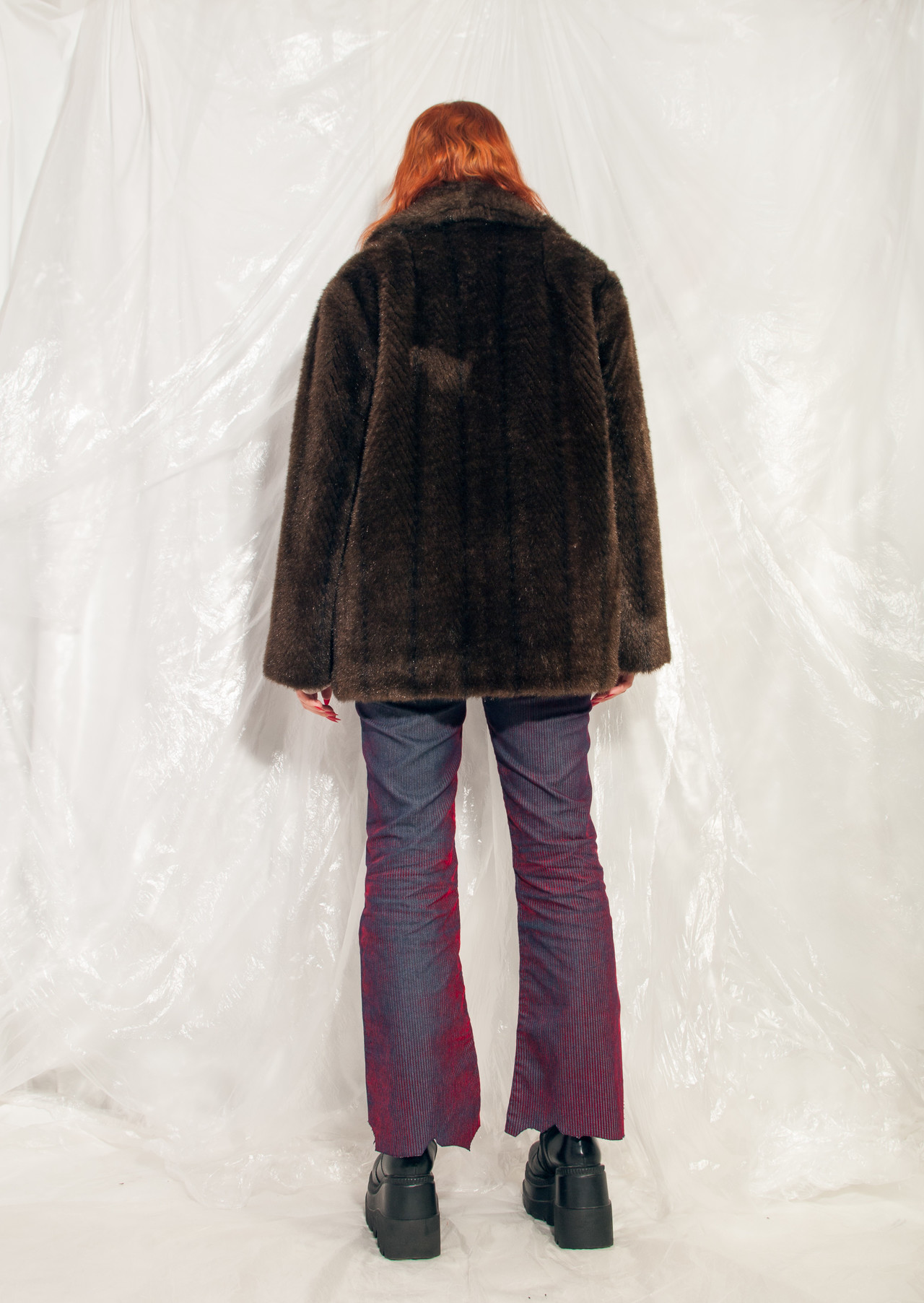Vintage Teddy Coat 60s Mod Faux Fur Jacket in Brown – Pop