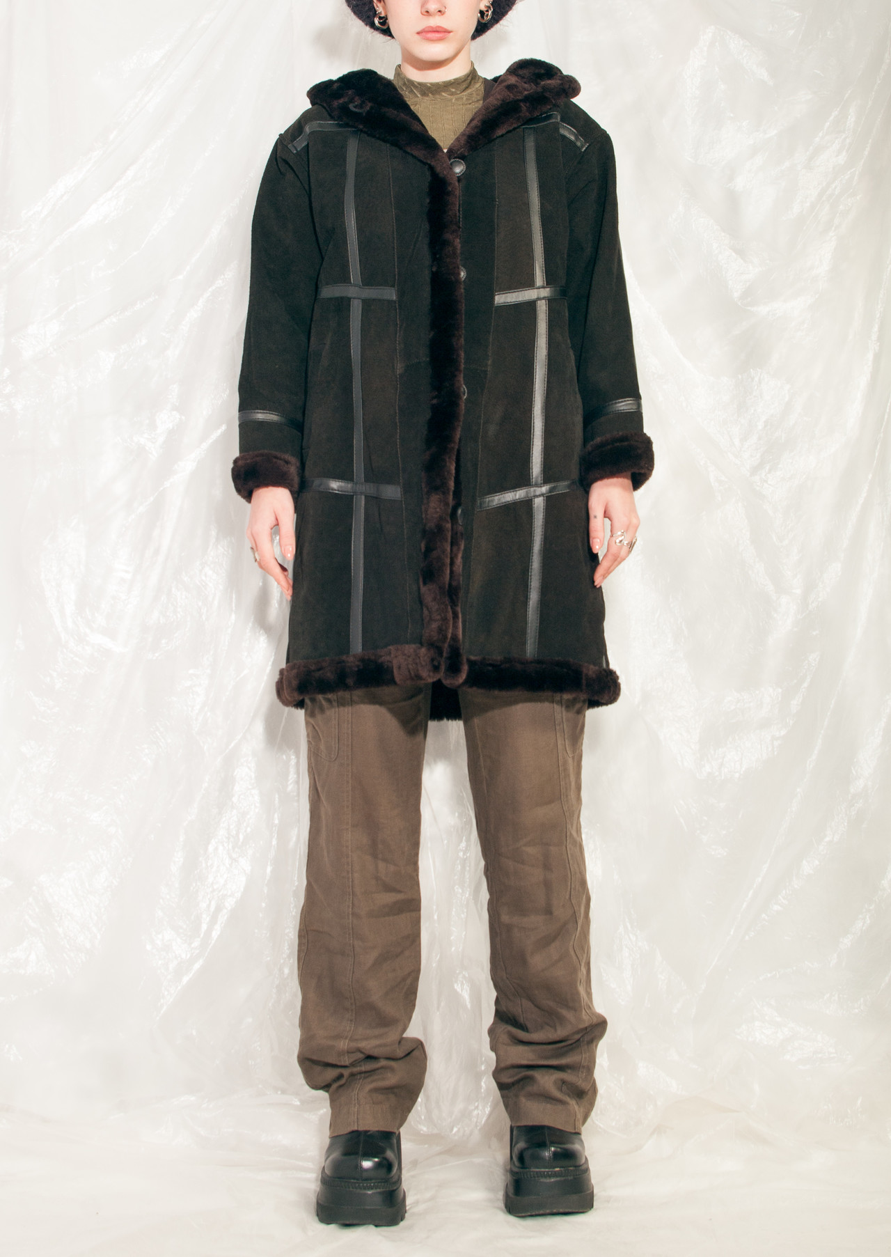 ジャケット・アウター 80S Vintage Fur Jacket 70s 80s Vintage Korea Souvenir Jacket faux Fur Split Hood