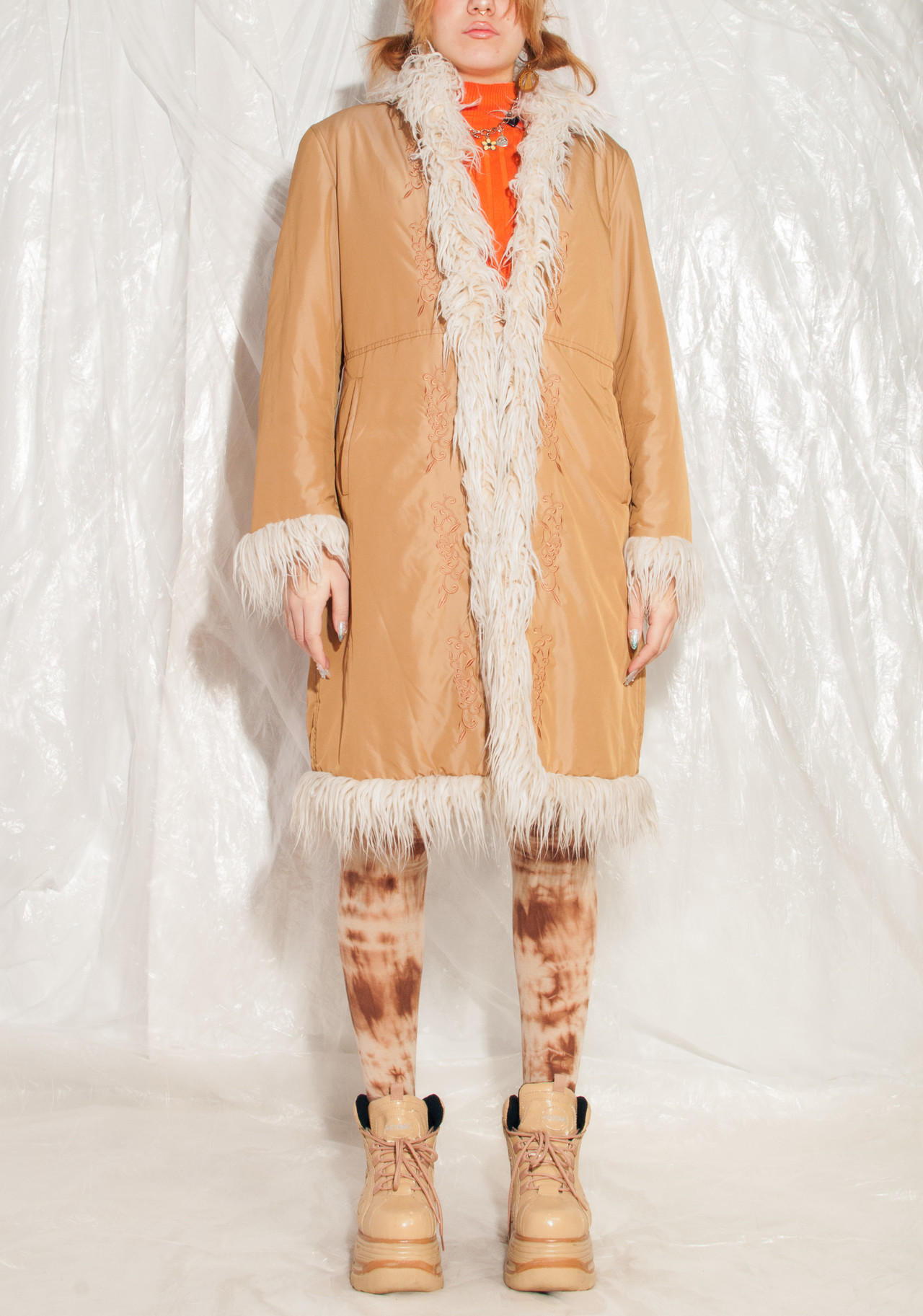 Y2k mods coat Shearling coat V系　お兄系　00s Y2k mods coat Shearling coat V系お兄系00s