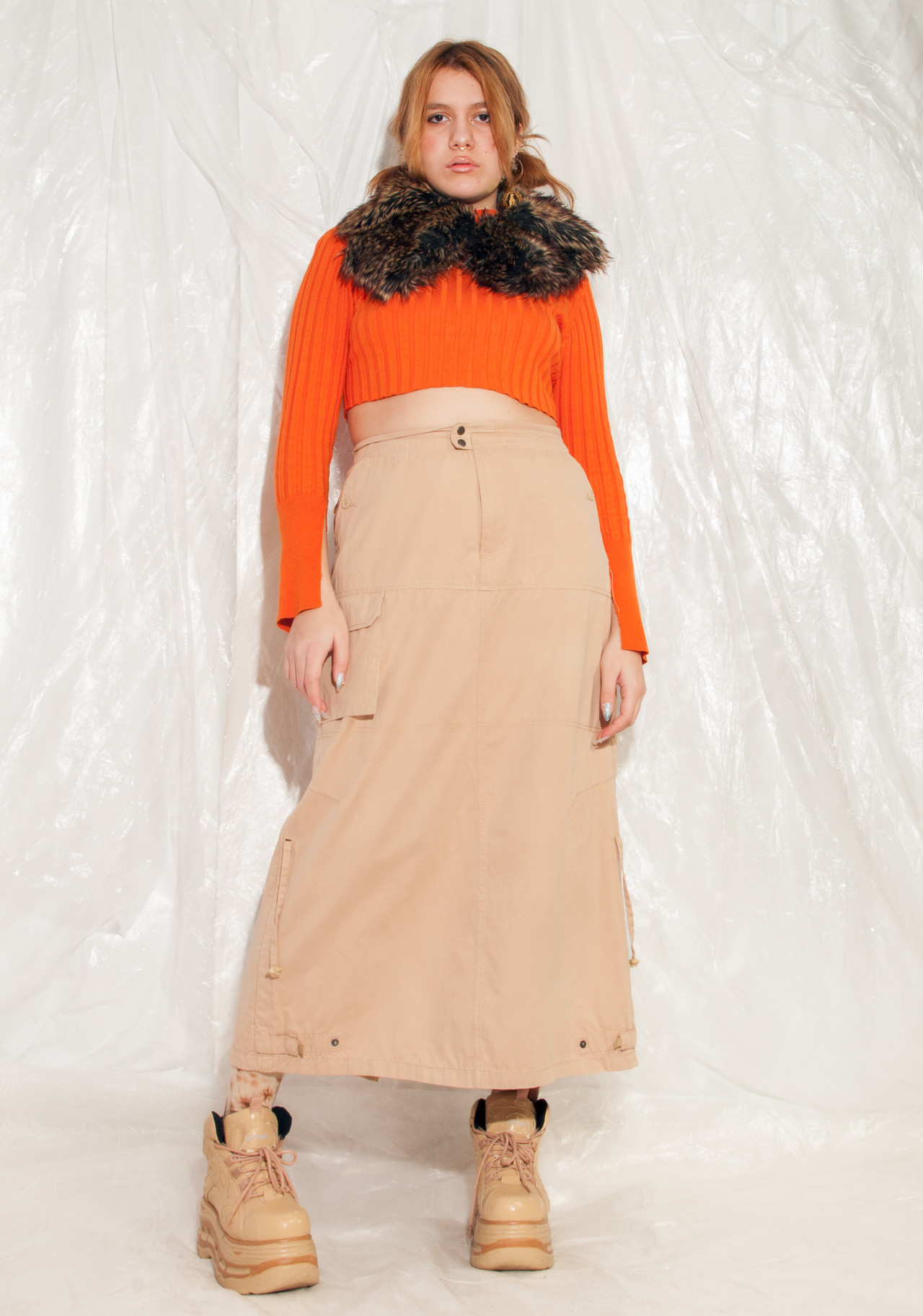 vintage-cargo-skirt-y2k-ruched-rave-maxi-in-beige-pop-sick-vintage
