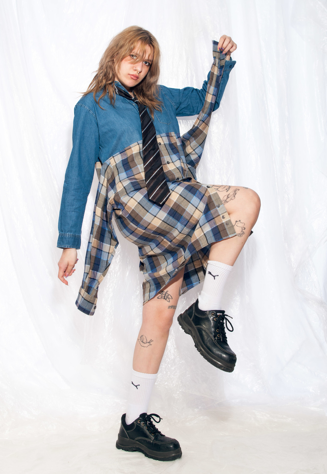 おすすめネット VINTAGE PLAID パンツ REMAKE カジュアルパンツ - www