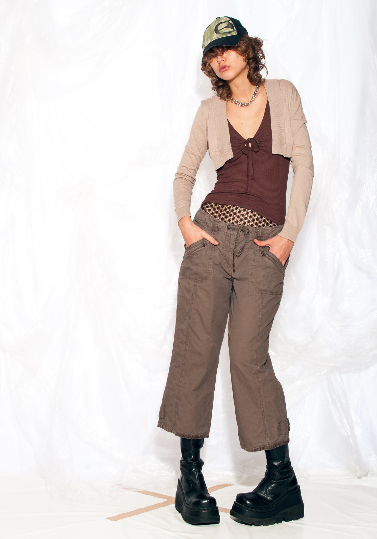 Vintage Y2K Cargo Capri Trousers in Brown Gorpcore – Pop Sick Vintage