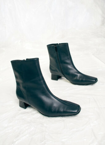 Vintage 90s y2k MIA Bratz Black Leather Chunky Western Boho Cowboy Cowgirl  Boots 