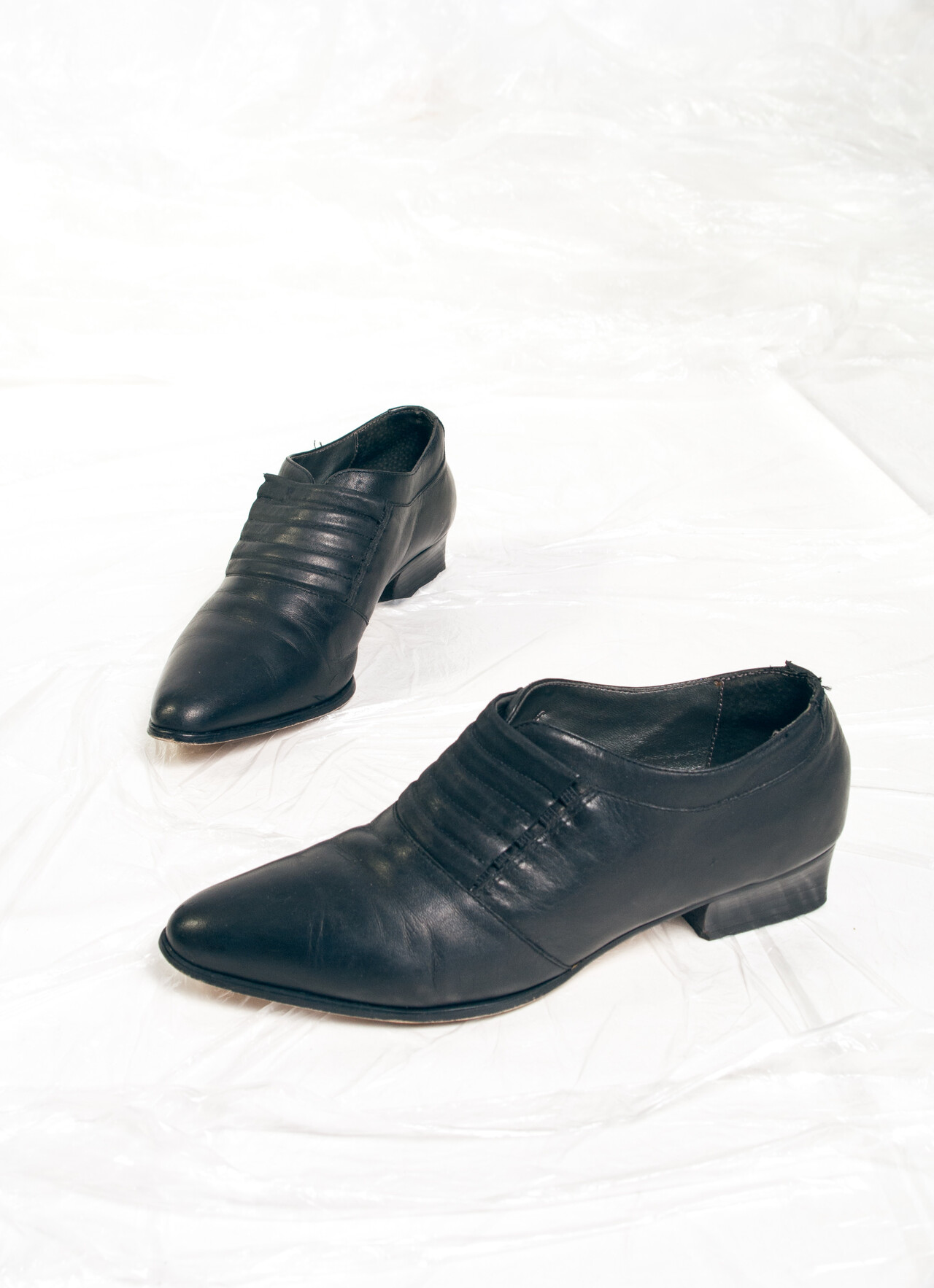 Vintage 80s Pointed Shoes in Black Leather Pop Sick Vintage