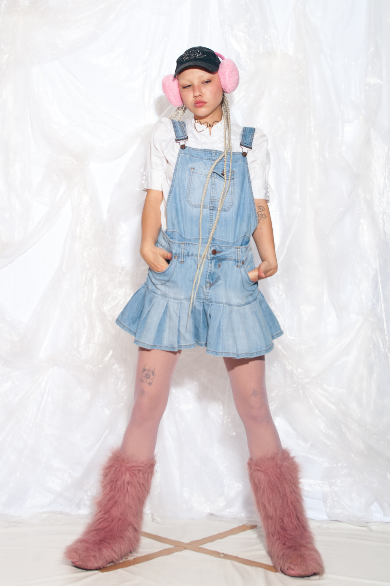 Pleated dungaree dress discount