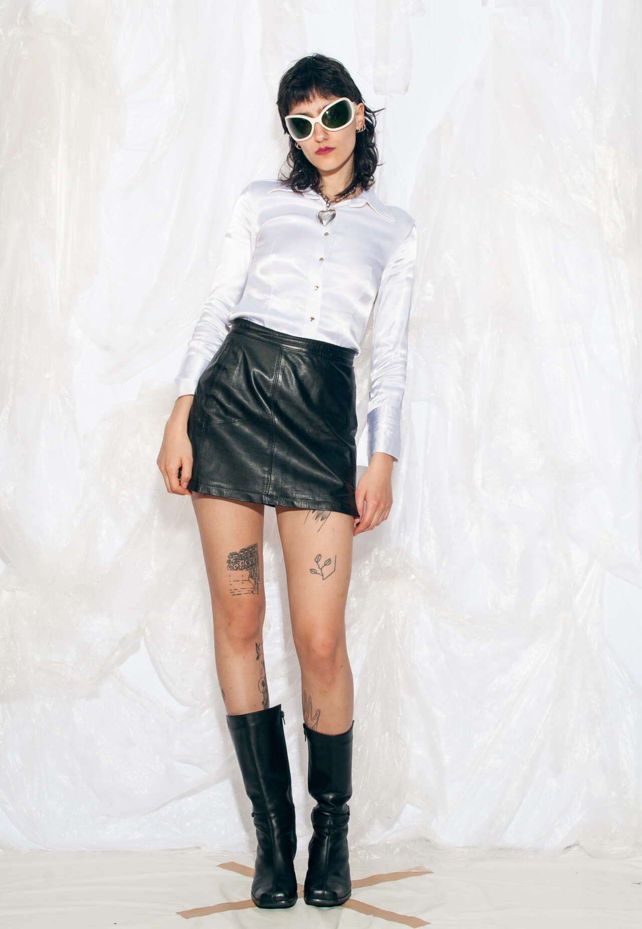80s leather mini skirt hotsell