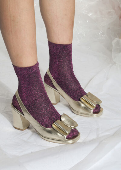 Vintage Jeffrey Campbell shoes 2000s golden leather heels