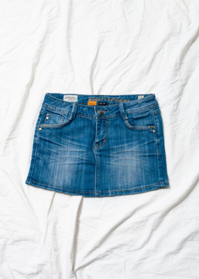 Vintage Y2K Denim Micro Skirt in Blue