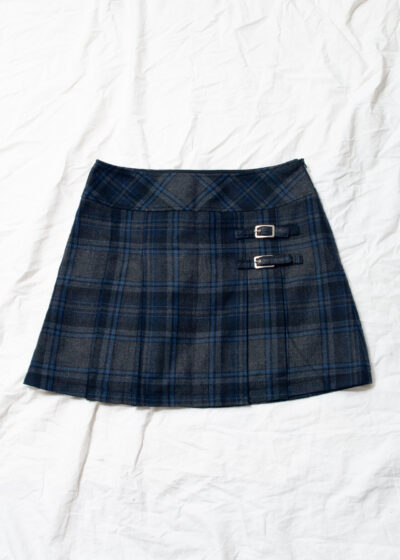 Vintage Y2K Kilt Skirt in Plaid Wool Blend