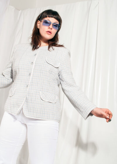 Vintage Blazer Y2k Preppy Mean Girl Plaid Pastel Jacket