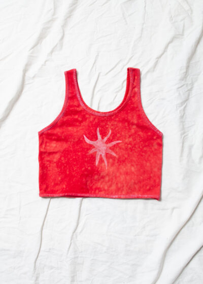 Reworked Vintage Y2K Painted Star Top in Red