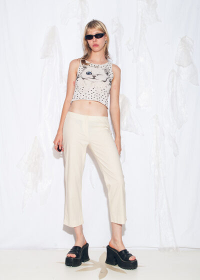 Vintage Y2K GAS Capri Pants in Beige