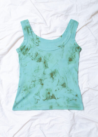 Reworked Vintage Y2K Tank Top in Dirty Painted Blue