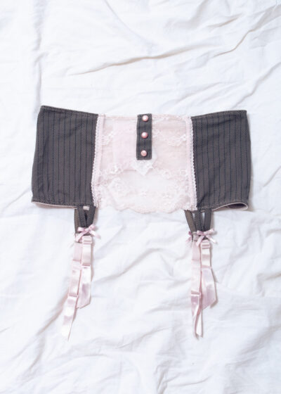 Vintage Y2K Lace Lingerie Garter Belts in Pink and Grey