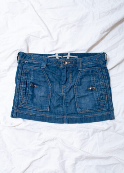 Vintage Y2K Wrangler Micro Skirt in Blue Denim