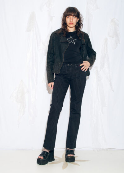 Vintage Y2K Leather Jacket in Black