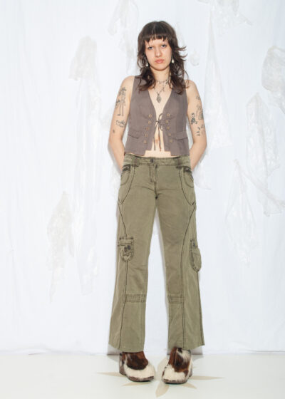 Vintage Y2K Cargo Jeans in Mud Green