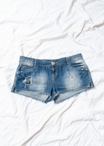 Vintage Y2K Denim Micro Shorts in Blue