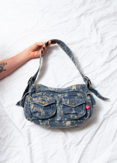 Vintage Y2K Denim Shoulder Bag in Blue