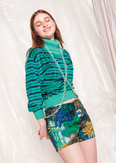 Vintage shorts 70s jungle printed cotton hot pants