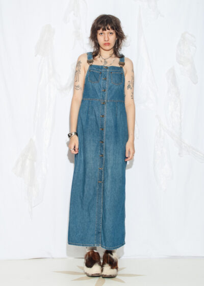 Vintage 90s Liz Claiborne Denim Maxi Dress in Blue