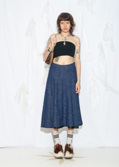 Vintage Y2K Armand Ventilo Wool Skirt in Blue