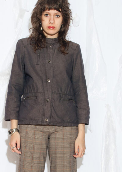 Vintage Y2K Racing Style Jacket in Grey