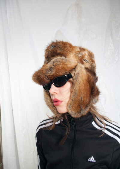 Vintage 60s Real Fur Ushanka Hat in Brown