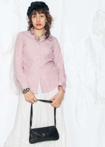 Vintage Y2K Pinstriped Shirt in Red and White