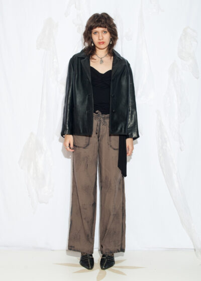 Vintage 70s Boxy Fit Leather Jacket in Black