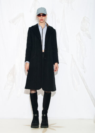 Vintage 70s Wool Winter Coat in Black