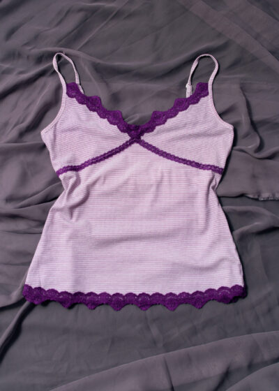 Vintage Y2K Lace Cami Top in Purple
